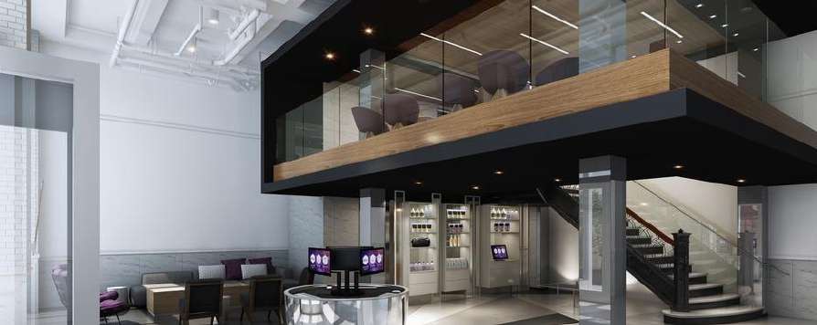 Factory interior with viewing gallery — visual